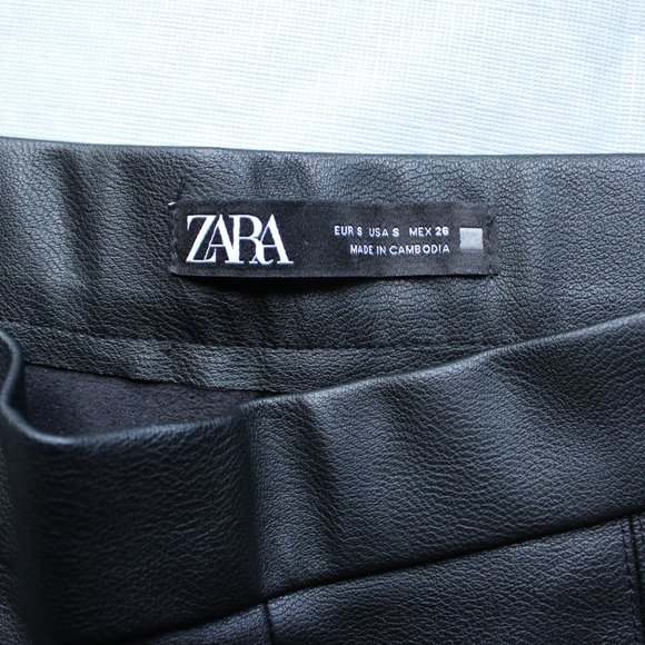 Zara Faux Leather Pants High Rise Skinny Size Small - Picture 6 of 8
